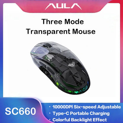 AULA SC660 langaton Bluetooth-hiiri, e-urheiluhiiri, kolmen tilan yhteys, kevyt hiiri, Type-C-lataus, pelaamiseen ja toimistoon, tytöille ja pojille