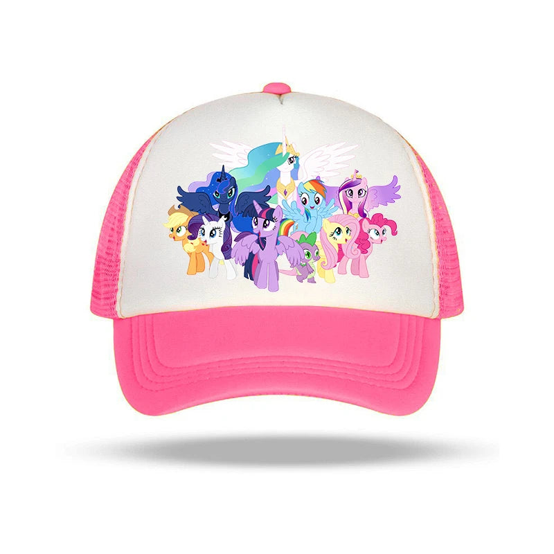 My Little Pony Baseball Caps Girls Summer Breathable Casual Hat Anime Print Sun Cap Kids Adult Adjustable Pointed Hats Gifts