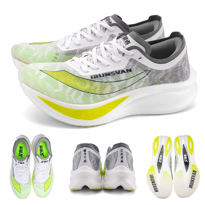 IRUNSVAN Men Professional Marathon Running Shoes Nylon Carbon Plate Road Sports Shoes Lightweight Women Trainers Sport Sneakers