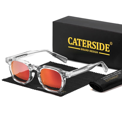CATERSIDE Retro Punk Men Sunglasses Small Frame Square Personalized Design Sun Glasses Women Travel Party Business Festival Gift