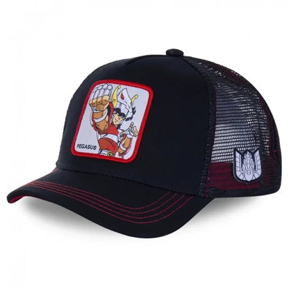 Saint Seiya Cotton Anime Cartoon Snapback Cotton Baseball Cap Men Women Hip Hop Dad Mesh Trucker Hat Dropshipping