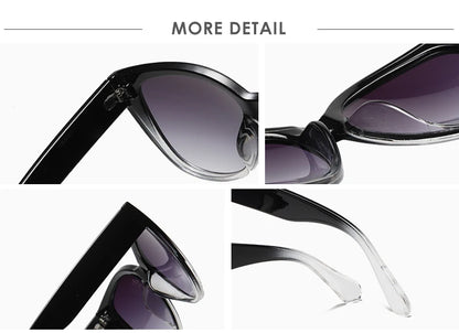 Retro Fashion Cat Eye Sunglasses Women Brand Sun Glasses Gradient Lens Simple Wide Leg Design Unisex Cateye Female Shades UV400