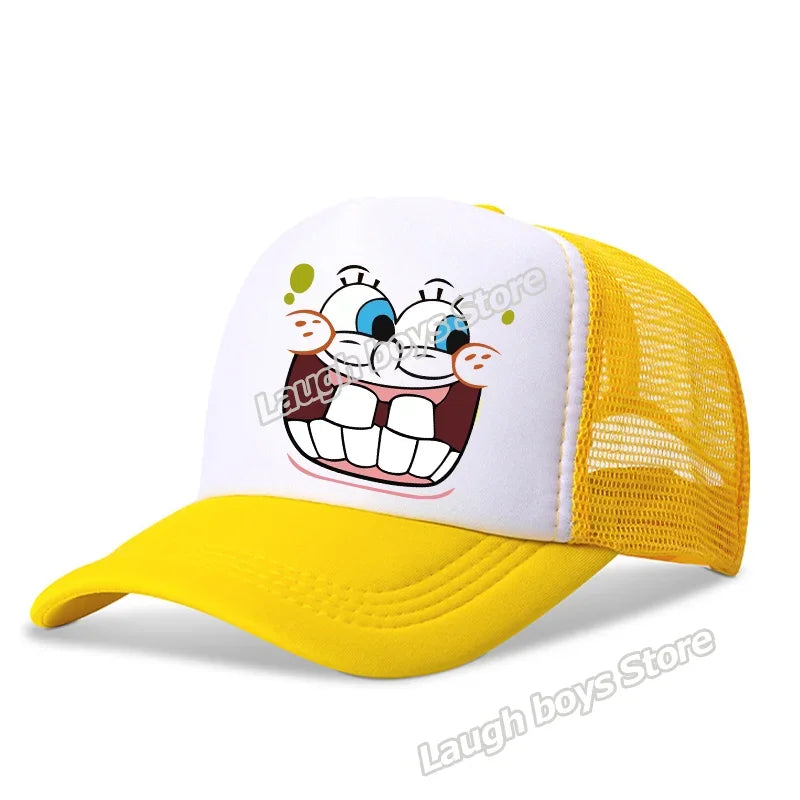 SpongeBobs SquarePants Casual Polyester Sun Hat Truck Driver Baseball Cap Universal Kid Peripheral Adult Anime Adjustable Sunhat