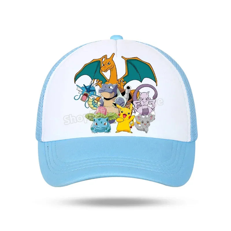 Pokemons Baseball Cap Pikachu Charizard Gengar Anime Peaked Hat Kid Adult Summer Outdoor Sport Hats Boy Casual Fashion Cap Gift