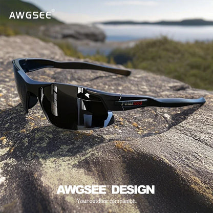 Men's Semi-Rim Polarized Sports Glasses - Matte Durable Frame & HD Coated Lenses for Golf/Fishing/Travel/Daily Use