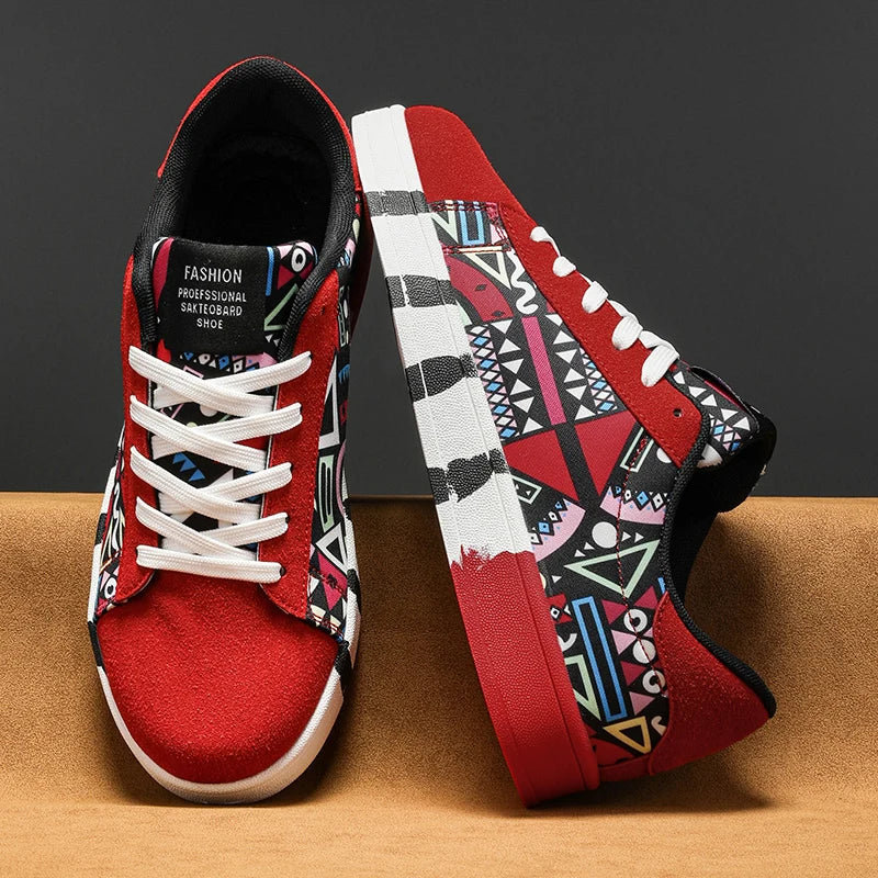 YRZL skateboard-sko til mænd, sneakers i kanvas, afslappede og åndbare gåsko, lette flade sko til mænd, trendy streetwear-sportssko