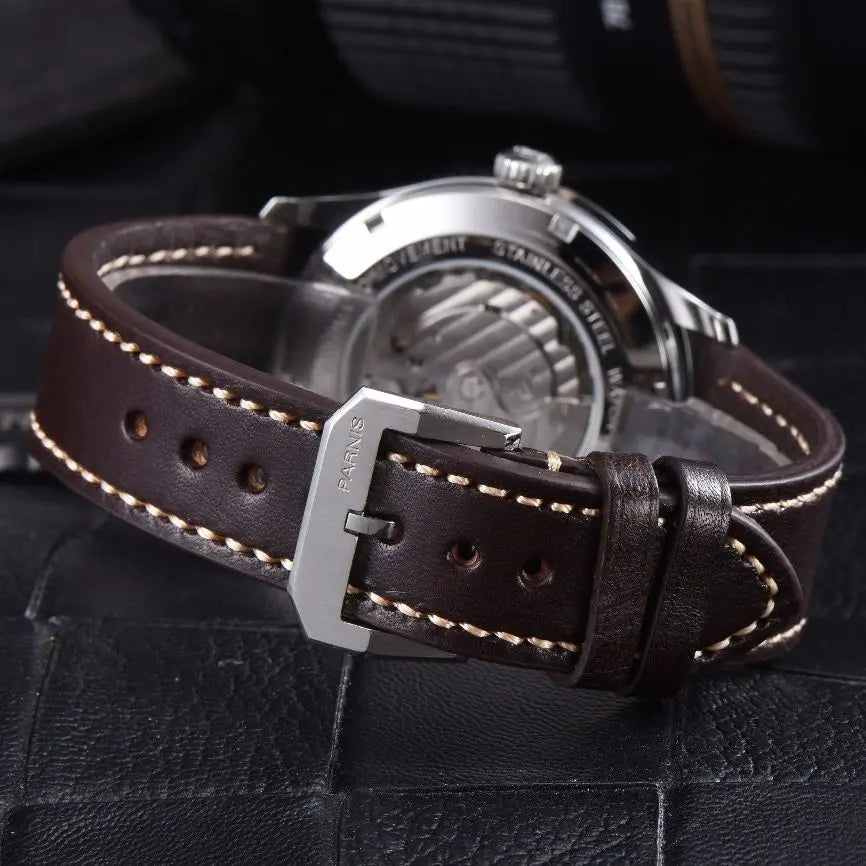 Parnis Mechanical Watches Minimalist Watch for Men Wristwatch Luxury Waterproof Automatic hombre Relogio Masculino Calendar 2025