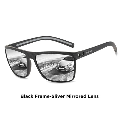 ZENOTTIC Polarized Sunglasses for Men Lightweight TR90 Frame UV400 Protection Square Sun Glasses