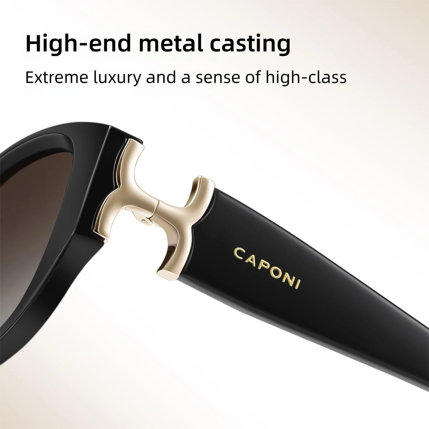 CAPONI New Polarized Women Sunglasses Fshion Luxury Acetate Outdoor Original Design Eyewear UV400 Protection Brown Shade CP36023