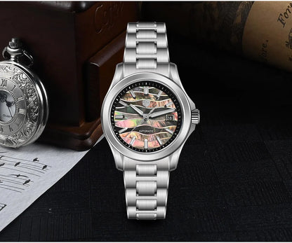 San Martin Official 39mm Guilloche MOP Dial Gada Watch Miyota 9015 Luxury Men's Automatic Mechanical Watches 10 ATM reloj SN0150