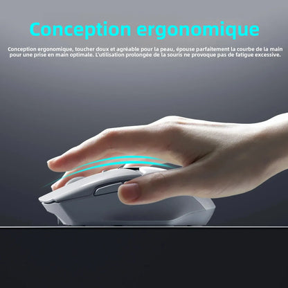Trådløs Bluetooth-mus med digital batterivisning, lydløs ergonomisk mus til PC, bærbar computer og gaming, 2.4G/Bluetooth 5.0