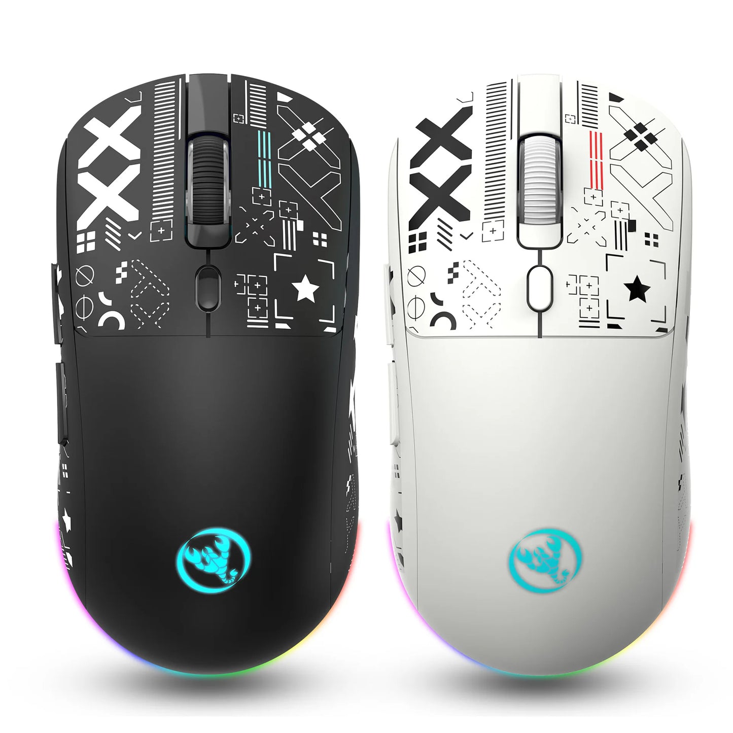 3 tilstande Bluetooth-gamingmus, genopladelig 2.4G USB trådløs mus med RGB-baggrundsbelysning til iPad, tablet, laptop og computer