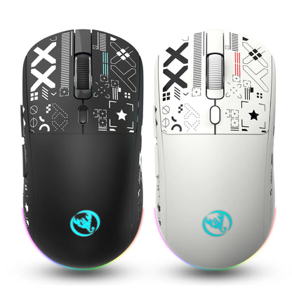 3 tilstande Bluetooth-gamingmus, genopladelig 2.4G USB trådløs mus med RGB-baggrundsbelysning til iPad, tablet, laptop og computer