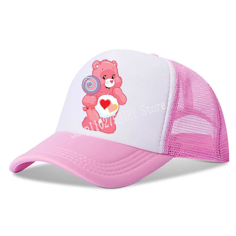 Anime Care Bears Baseball Cap Girls Women New Outdoor Sports Sun Hat Summer Breathable Mesh Sunbonnet Kids Adult Headgear Gift