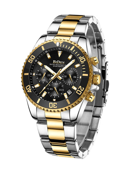 BIDEN Multi functional men's quartz watch luxury waterproof night light business style diving series casual fashion watch