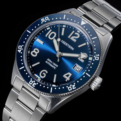 SEESTERN Diver Men's Watch Automatic Mechanical Wristwatches NH35 Movement Ceramic Bezel 20Bar Waterproof Sapphire Luminous S434-2