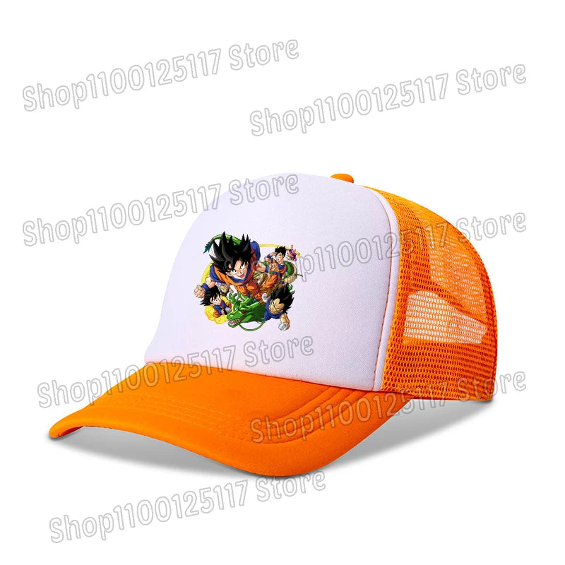 Dragons Ball Baseball Cap Anime Printed Caps Breathable Peaked Hat Cartoon Goku Summer Sports Snapback Mesh Sunhat Children Gift