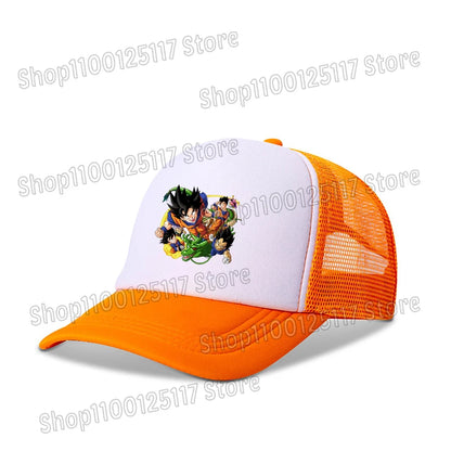 Dragons Ball Baseball Cap Anime Printed Caps Breathable Peaked Hat Cartoon Goku Summer Sports Snapback Mesh Sunhat Children Gift