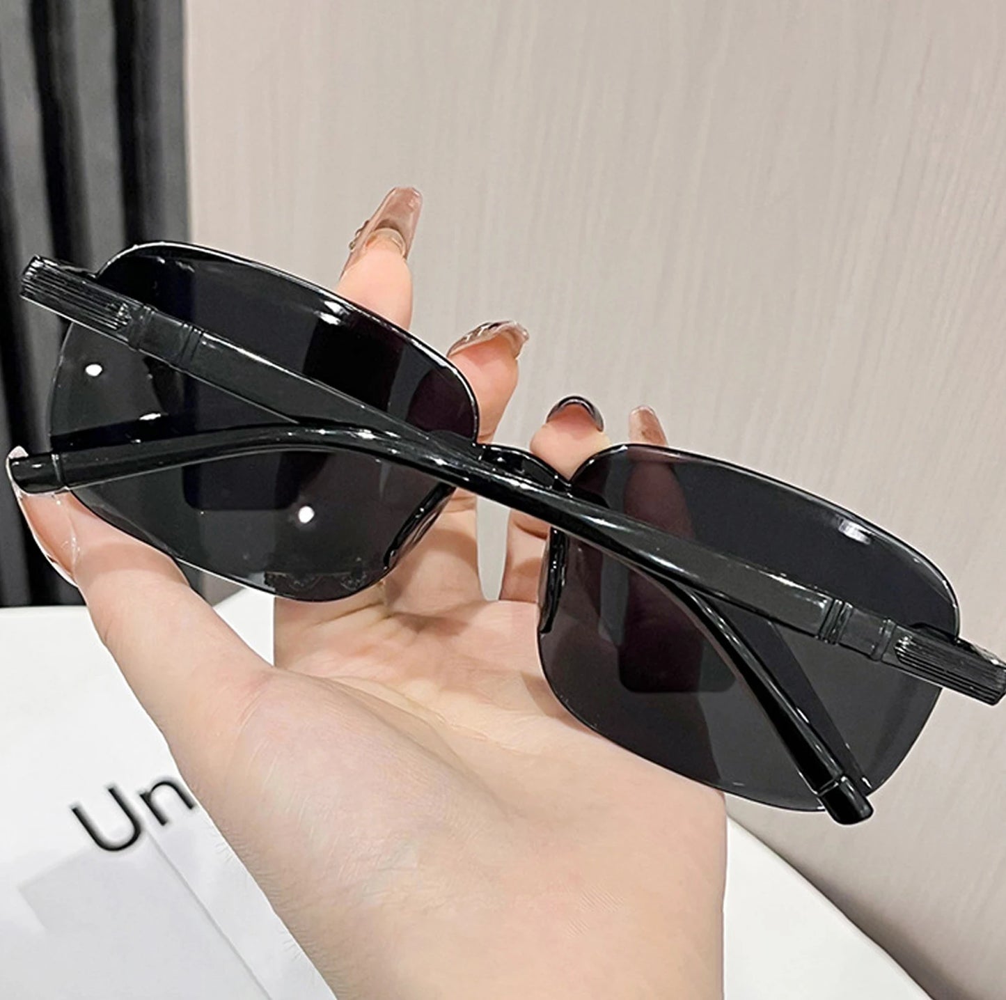 Classic Rimless Sunglasses Men Square Frame Sun Glasses Ultralight Male Driving Eyewear UV400 Goggles Retro Shades Oculos de sol