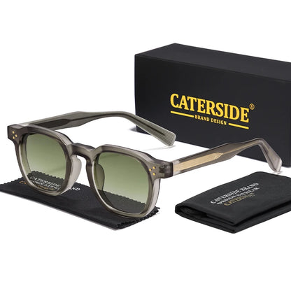 CATERSIDE Retro Punk Men Sunglasses Small Frame Square Personalized Design Sun Glasses Women Travel Party Business Festival Gift
