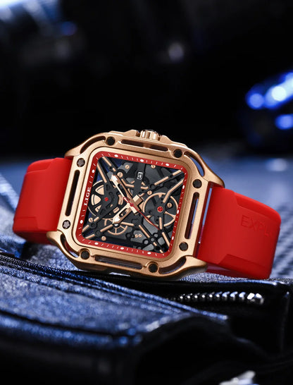 LIGE New Fashion Men Watches Luxury Large Dial Square Design Quartz Watch Casual Silicone Band Men's Sports Watches Reloj Hombre