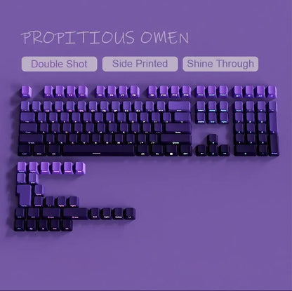 Novas Keycaps para Teclado Mecânico Gaming 60/64/84/98/108 com Switch MX, 135 Teclas OEM PBT, Gravação Lateral, Gradiente Vermelho e Preto