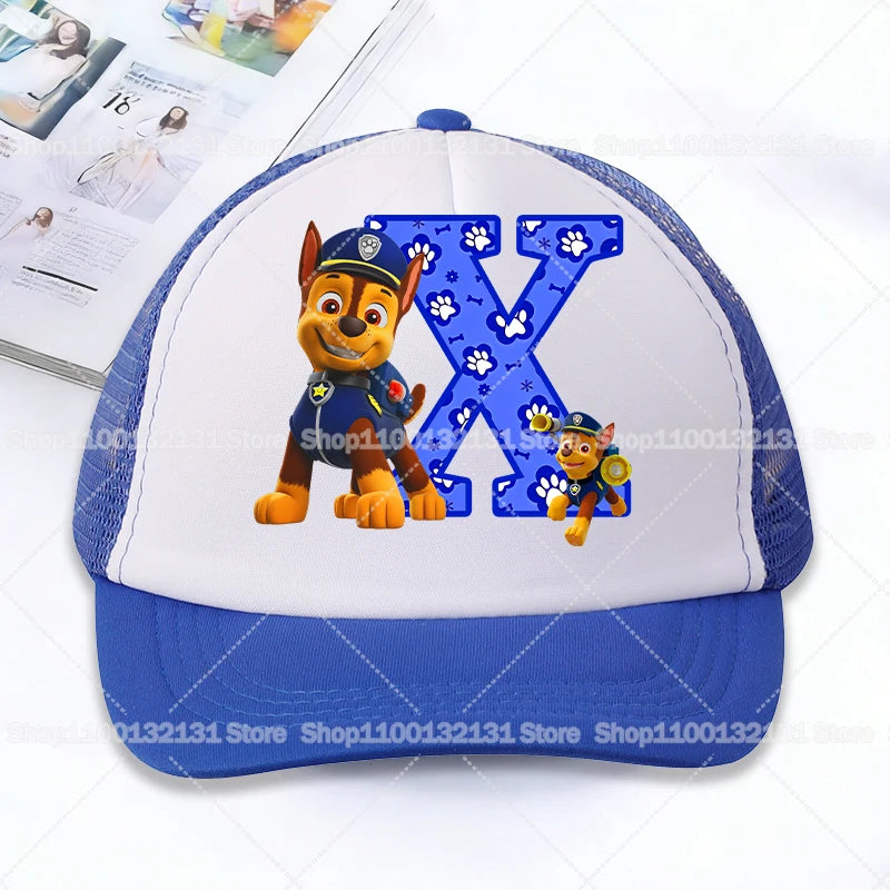 PAW Patrol Mesh Baseball Caps Cartoon Chase Letter Adult Kids Sports Hats Anime Summer Outdoor Sunshade Peaked Cap Boy Girl Gift