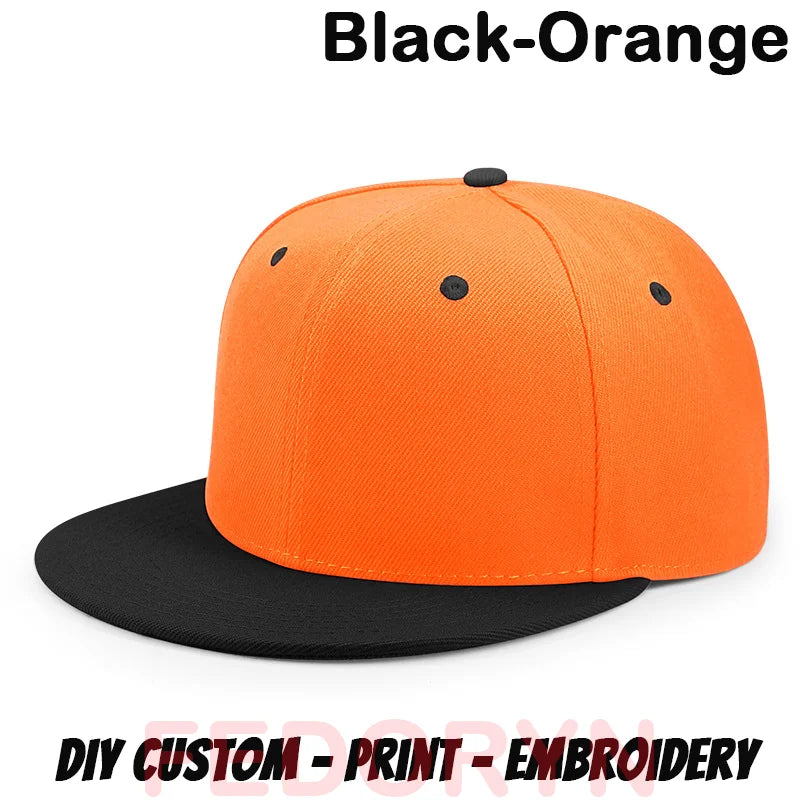 Fedoryn Custom Snapback Caps Splice Color Embroidery Hip Hop Cap for Women and Men DIY LOGO Design Print Hats Unisex Wholesale