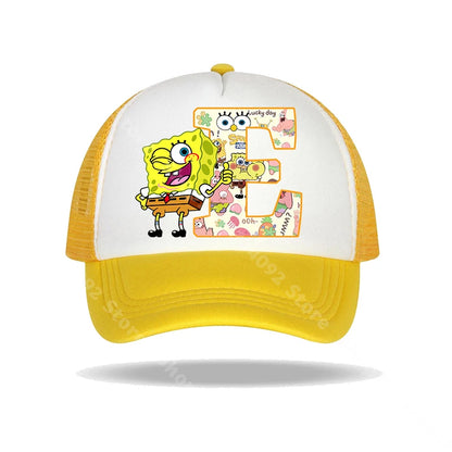 SpongeBob SquarePants basebollkeps för barn och vuxna med bokstavstryck, solhattar, anime, tecknad film, justerbara kepsar med skärm, sommarhattar, vardagshattar, ny