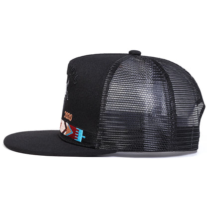 Unisex Bullhead Letter Embroidery Hip-hop Net Hat Spring And Summer Outdoor Adjustable Sports Casual Baseball Caps Sunscreen Hat