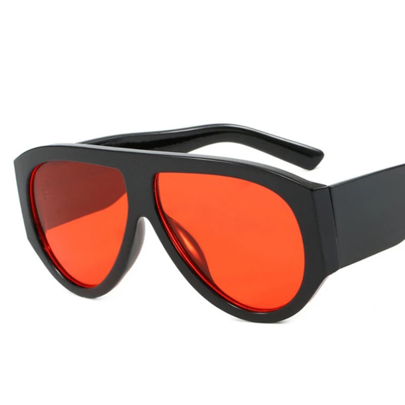 Oversized Pilot Sunglasses Women Fashion 2026 Luxury Big Frame One Piece Gradient Sunglasses Retro Classic Thick Shades