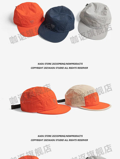 Outdoor Camping Sunscreen Quick-drying Color Matching Baseball Caps Women Summer Light and Breathable Retro 5-panel Men's Hat