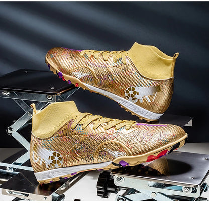 New Men Football Boots Training Soccer Shoes Breathable Grass Cleats Match Long Spikes Indoor Sneakers Ultralight Drop Shipping