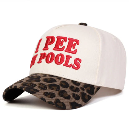Unisex I PEE IN POOLS Letter Embroidery Baseball Caps Spring and Autumn Outdoor Adjustable Casual Hats Sunscreen Hat Sports Cap