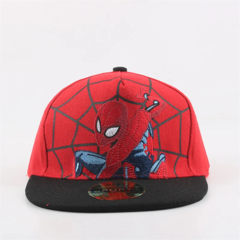 Spider-Man Marvel Peripheral Anime Baseball Cap Cotton Flat Brim Hat Cartoon Decoration Accessories Kid’s Gift Sun Shade Travel