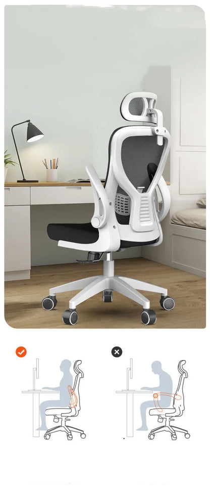 Bluesdeer-Chaise de bureau en maille réglable, chaise de travail à dossier haut, soutien lombaire, repos de sauna réglable, recommandé pour la maison