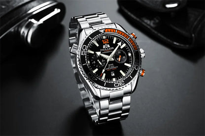 PAULAREIS P Brand Luxury Automatic Watch Men Fashion Calendar Waterproof Luminous Watch Stainless Steel Mechanical Watches Mens