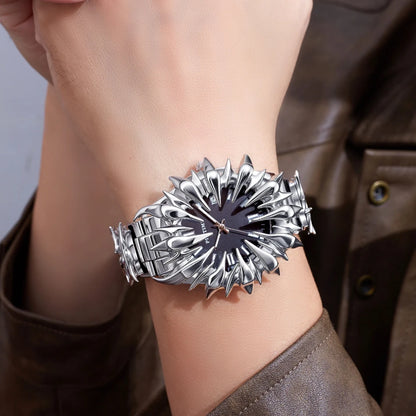 Special-shaped lightning dragon scale spike soldering watch design heavy industry trend Y2K Watches Quirky Quartz Wristwatches