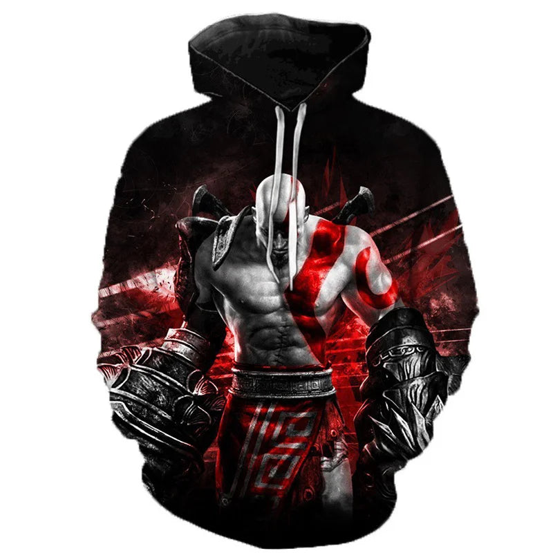 3D pop game God Of War printing Hoodies for men Kratos graphic hooded hoody kid fashion cool hip hop pullovers harajuku clothing
