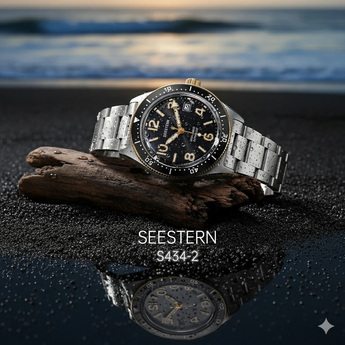 SEESTERN Diver Men's Watch Automatic Mechanical Wristwatches NH35 Movement Ceramic Bezel 20Bar Waterproof Sapphire Luminous S434-2