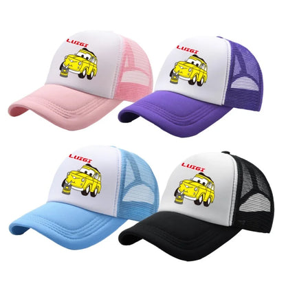 Anime Cars Lightning McQueen Cartoon Figure Print Fashion Baseball Cap Girls Boys Summer Casual Adjustable Sun Hat Birthday Gift