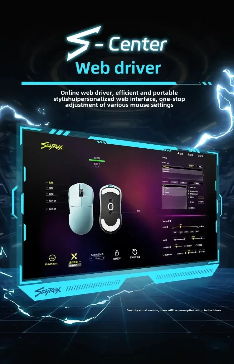SCYROX V6 neporézní bezdrátová esportovní myš 40g 750IPS s 8k přijímačem, rychlá odezva, PixArt 3950, vysoká kvalita, 8KHz webový ovladač