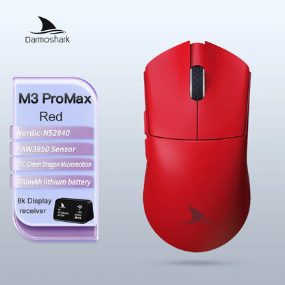 Darmoshark M3Pro -pelihiiri 2.4G BT Wireless Tri-Mode PAW3395 -sensorilla N52840 26000DPI, isokätinen makroajurihiiri pelaamiseen