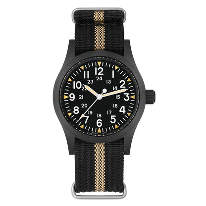 Militado ML05 38mm Men Watch VH31 Quartz Military Watches Domed Sapphire AR Coating 100m Waterproof Stainless Steel Wristwatch