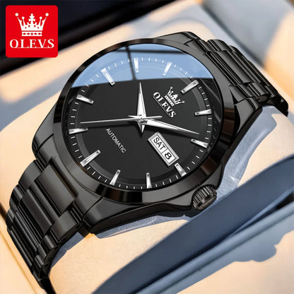 OLEVS 7090 Mens Watch Luxury Original Automatic Mechanical Watch Chronograph Week Date Watches For Man Waterproof Luminous