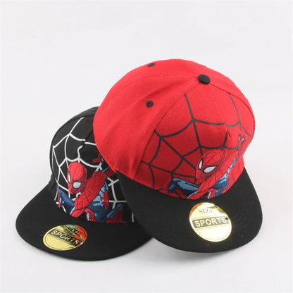 Spider-Man Marvel Peripheral Anime Baseball Cap Cotton Flat Brim Hat Cartoon Decoration Accessories Kid’s Gift Sun Shade Travel