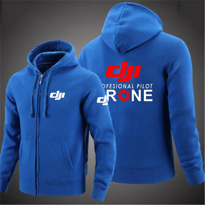 Dji Professional Pilot Drone Spring Autumn Casual Men's Solid Color Zipper Pullover Hoodie Coats Sportswear Fashion Long Sleeve, Produit gaming premium Fraquane, produits de luxe