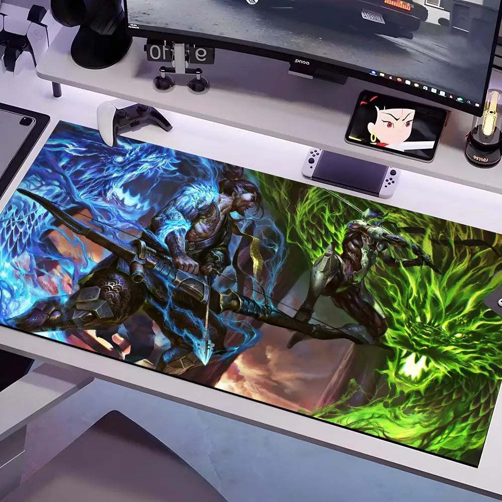 Podložka pod myš Overwatch ve více velikostech, velká čtvercová podložka na počítačový stůl, kancelářská a herní podložka s protiskluzovou gumovou spodní stranou