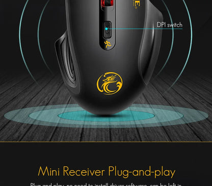 Stille 2.4G USB draadloze muis op batterijen met optische tracking, computermuis met ontvanger, geruisloze muis voor kantoor, laptop, iPad en Mac