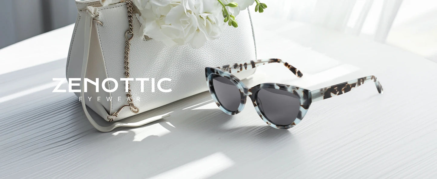 ZENOTTIC Retro Cat Eye Polarized Sunglasses Handmade Acetate UV400 Protection Sun Glasses Shade for Women